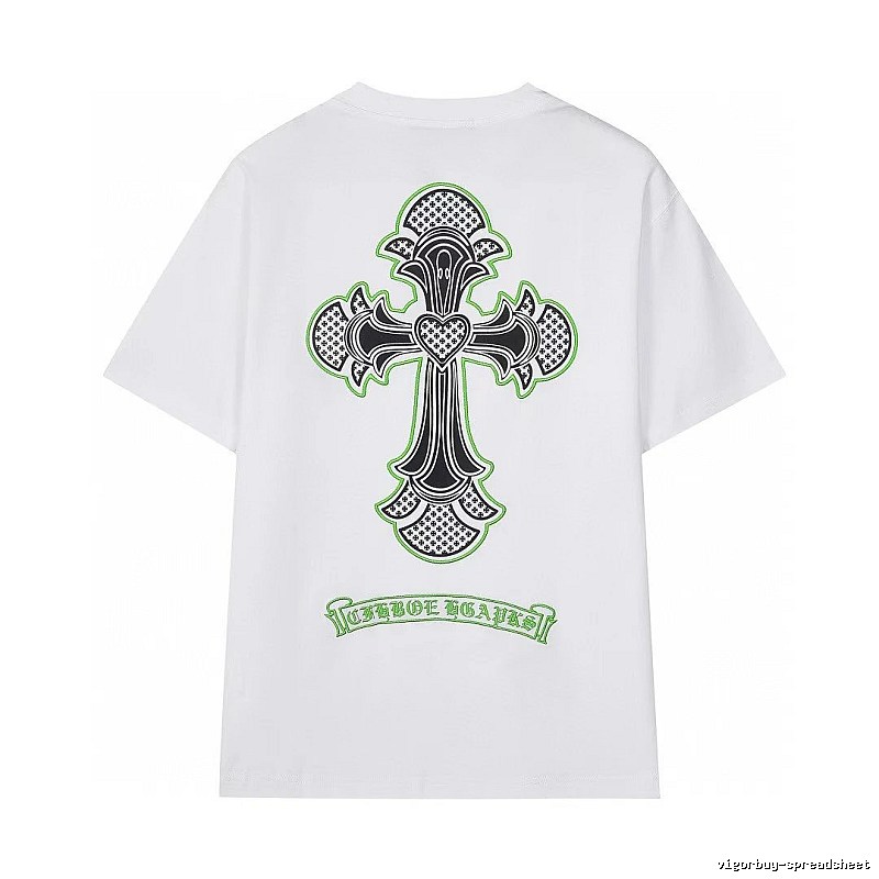 Chrome Hearts Cross Print Street Style White T-Shirt