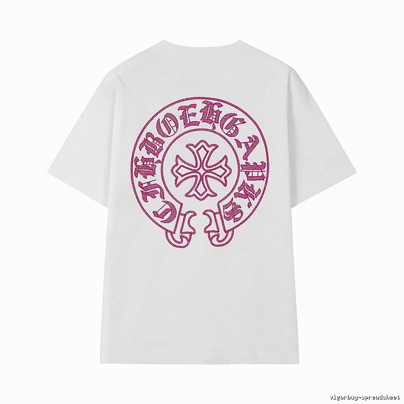 Chrome Hearts Cross Print Street Style White T-Shirt
