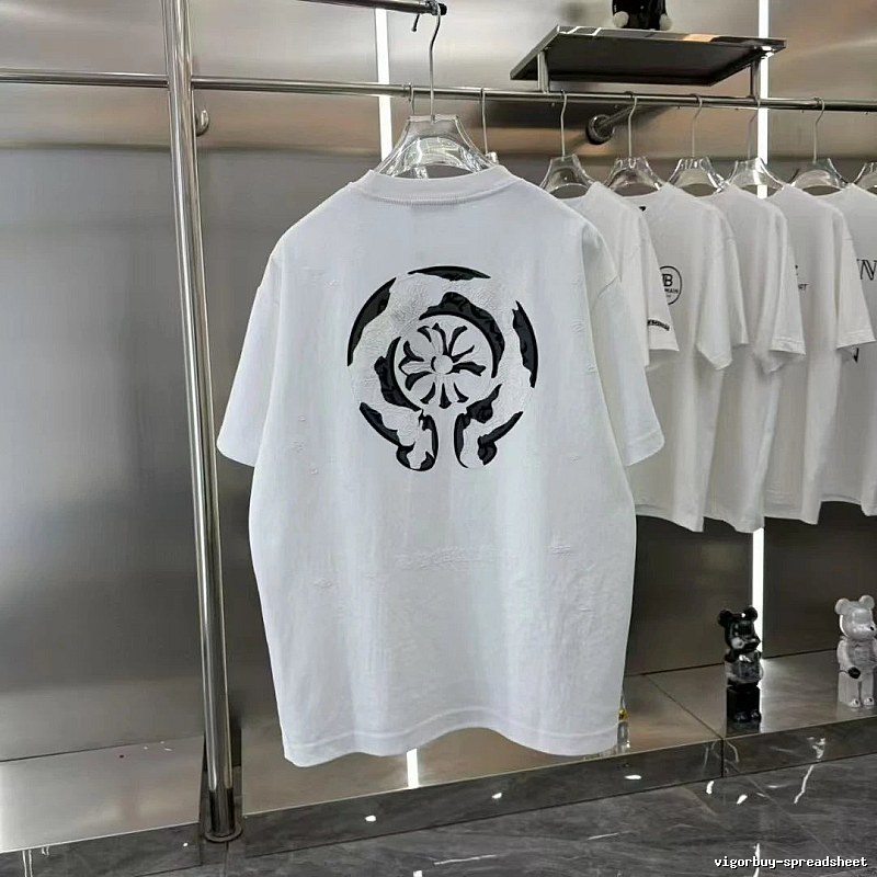 Chrome Hearts Cross Print Street Style White T-Shirt