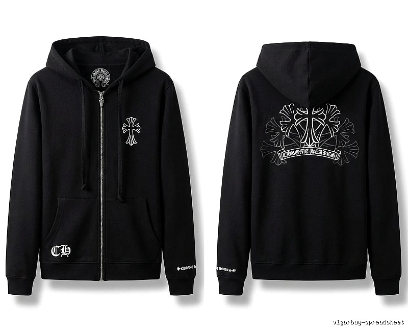 Chrome Hearts Cross Print Style Black Sweatshirt