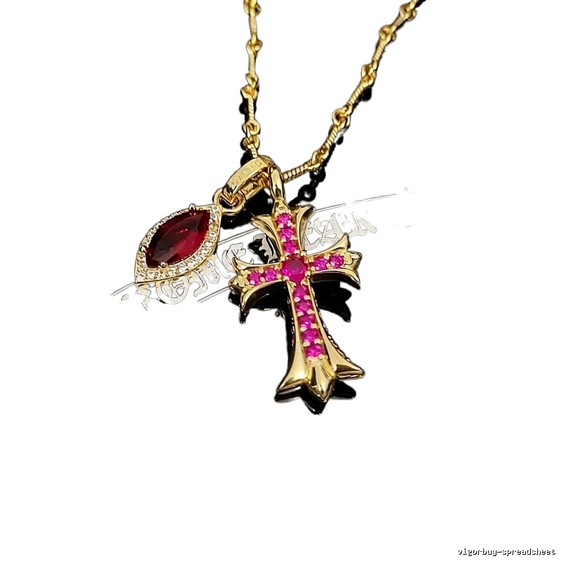Chrome Hearts Cross Trendy Brand Gold Necklace