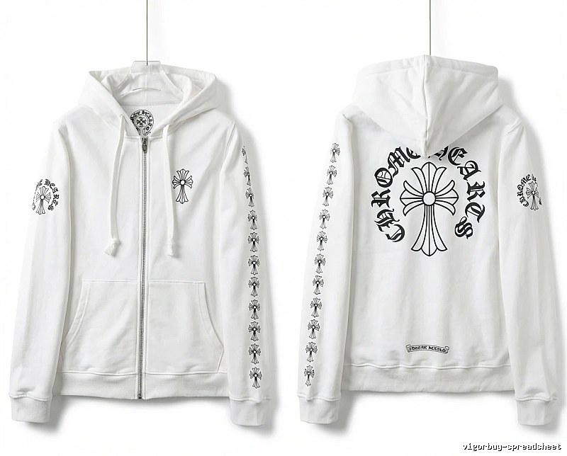 Chrome Hearts Cross Trendy White Hoodie