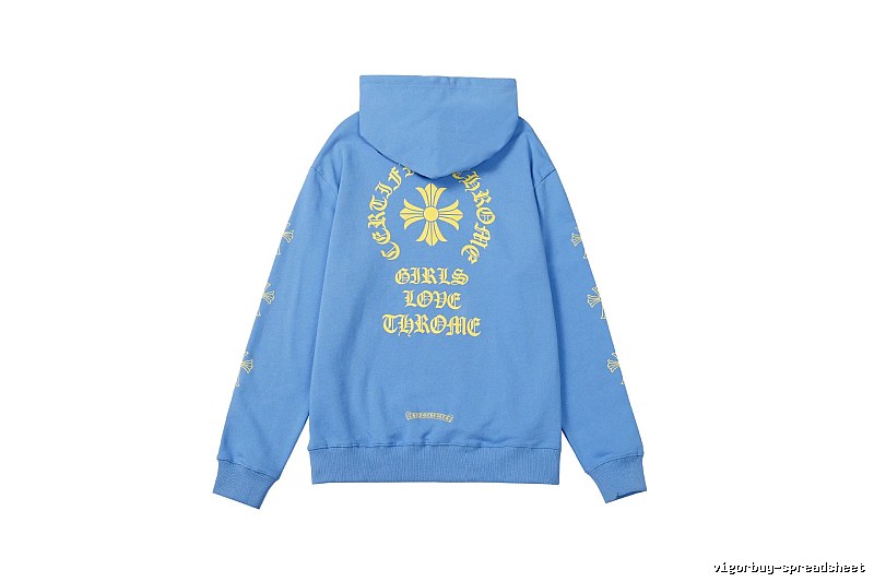 Chrome Hearts Daily Cross graphic hoodie Black Blue Cross with Visual Detail