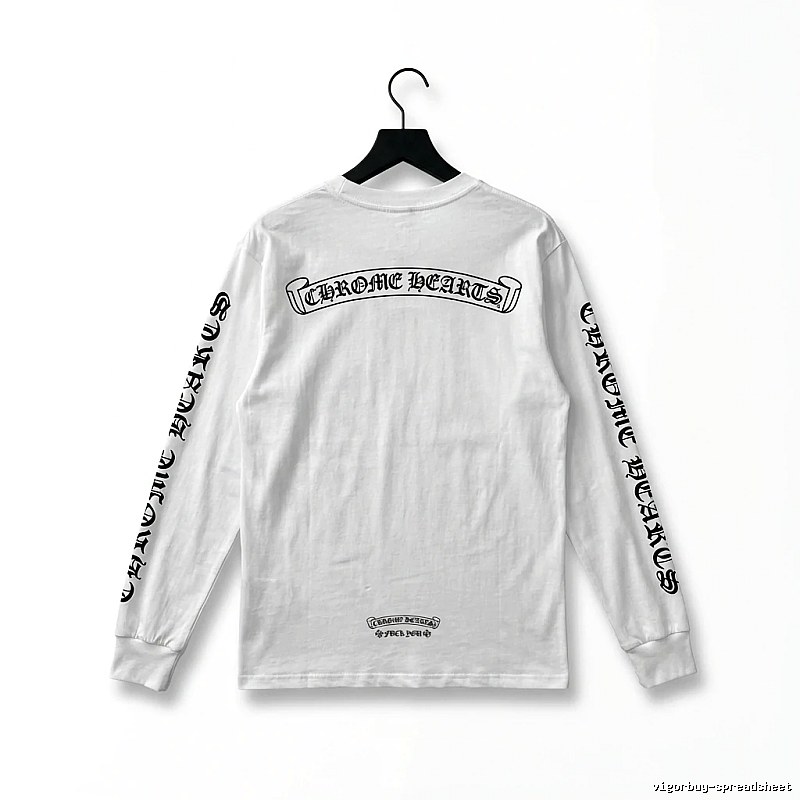 Chrome Hearts Gothic Style White Long-sleeved Shirt