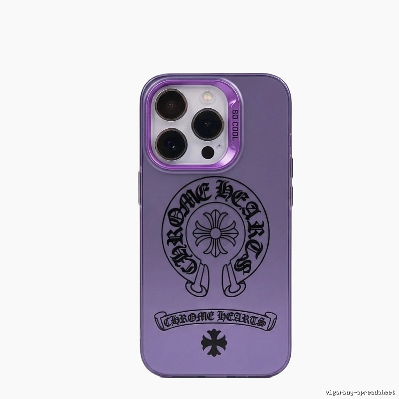 Chrome Hearts Print Trendy and Cool Purple Phone Case