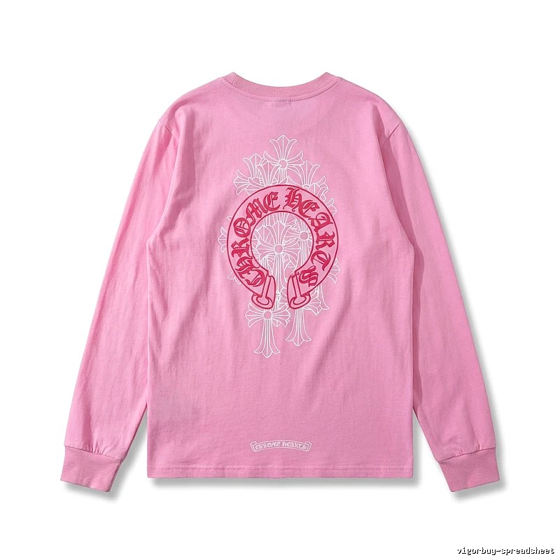 Chrome Hearts Printed Fashionable Pink Long-sleeved Shirt