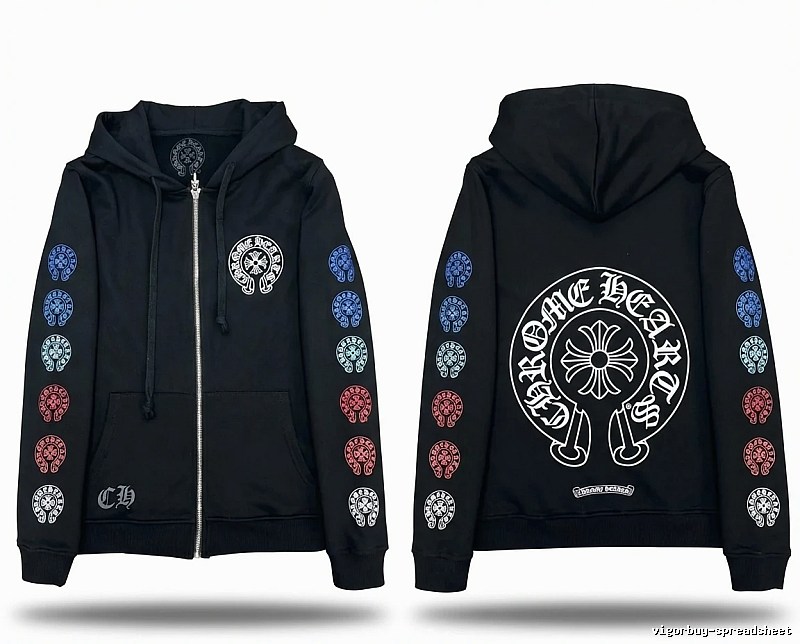 Chrome Hearts Printed Trendy and Cool Black Coat