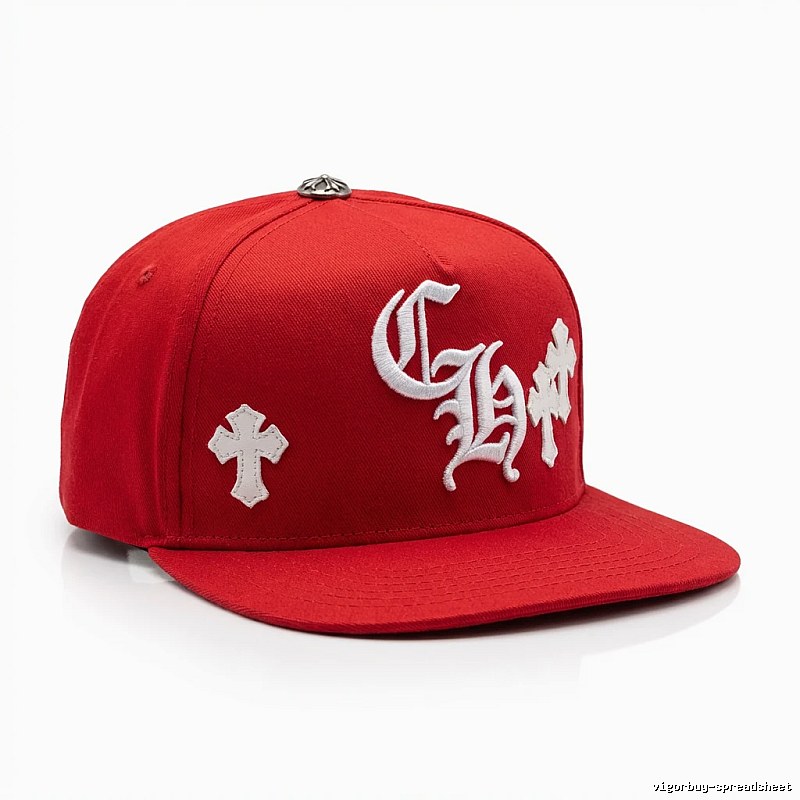 Chrome Hearts Red Trendy and Cool Baseball Cap