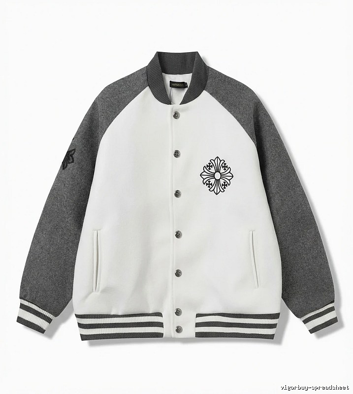 Chrome Hearts Retro Grey and White Collar Jacket