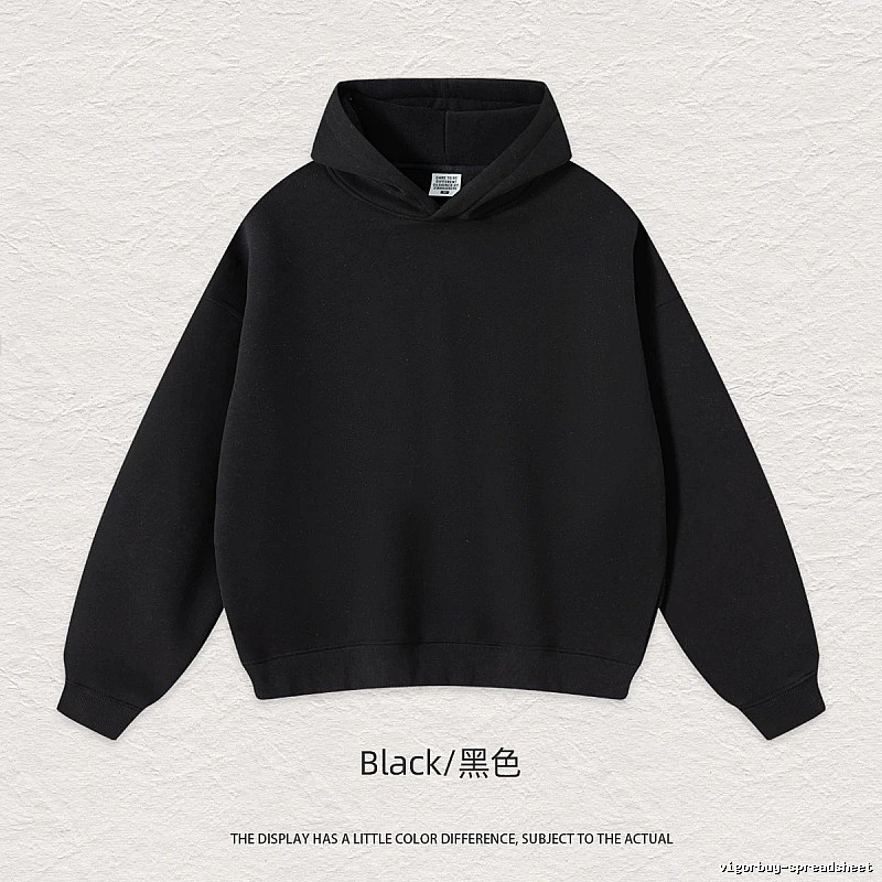 Classic Blank pullover hoodie Black Minimal A for Daily Styling
