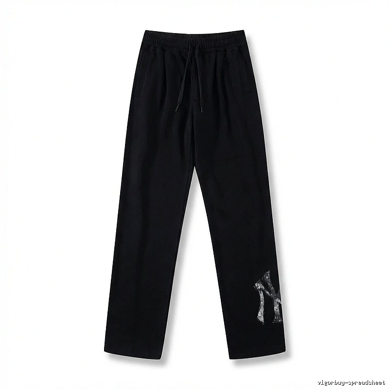 Classic trendy brand black trousers of MLB