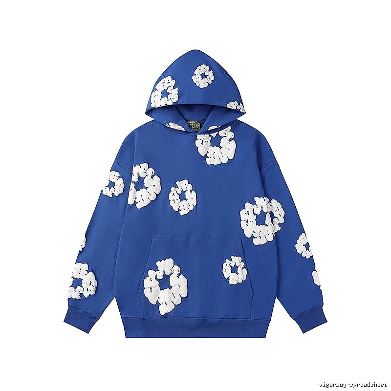 Cobalt Blue Floral Graphic Hoodie