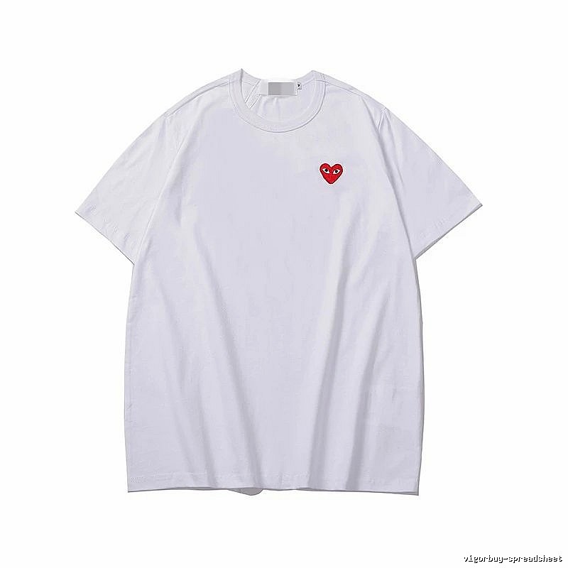 Comme des Garcons PLAY 2020-27 White Style 2027 Heart Logo T-Shirt Travel Styling