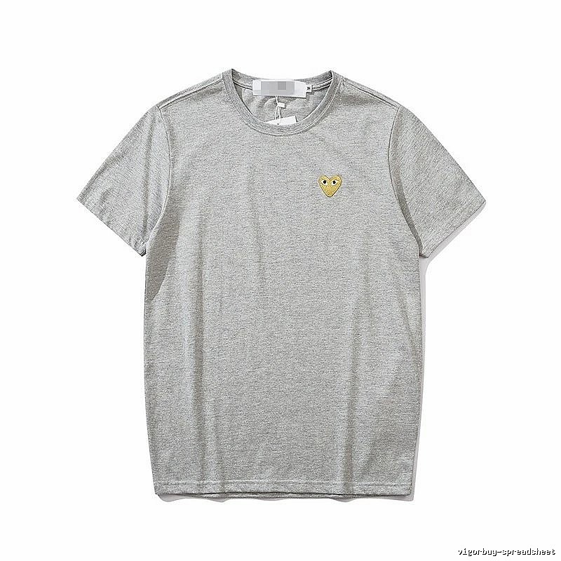 Comme des Garcons PLAY 2021-53 Gray Style 2153 Heart Logo T-Shirt Training Look
