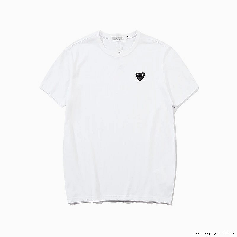 Comme des Garcons PLAY 2021-95 White Style 2195 Heart Logo T-Shirt Layered Outfit