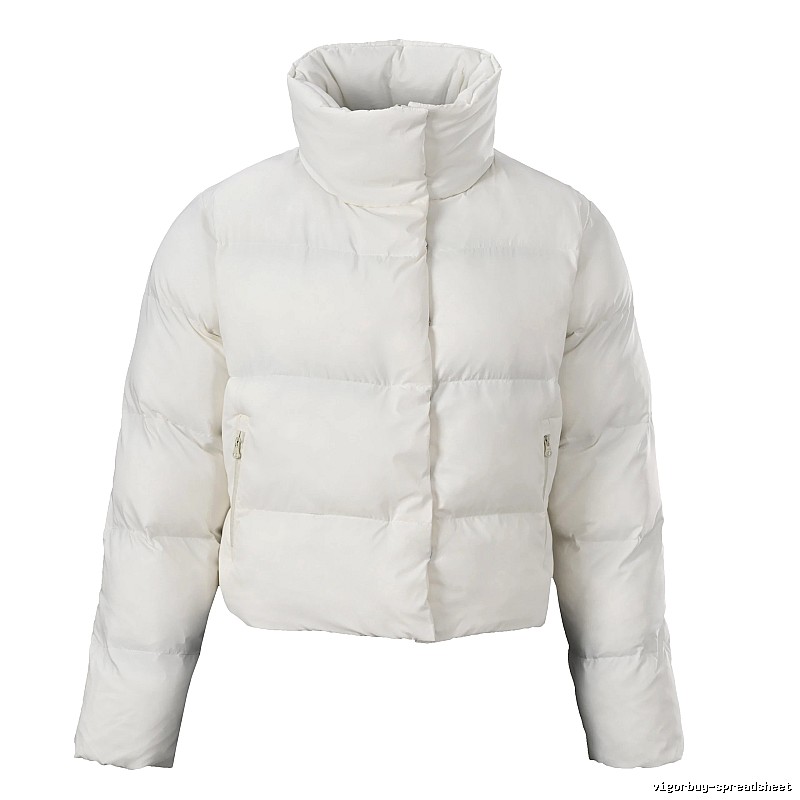 Commuter Stand-Collar Puffer Jacket - White
