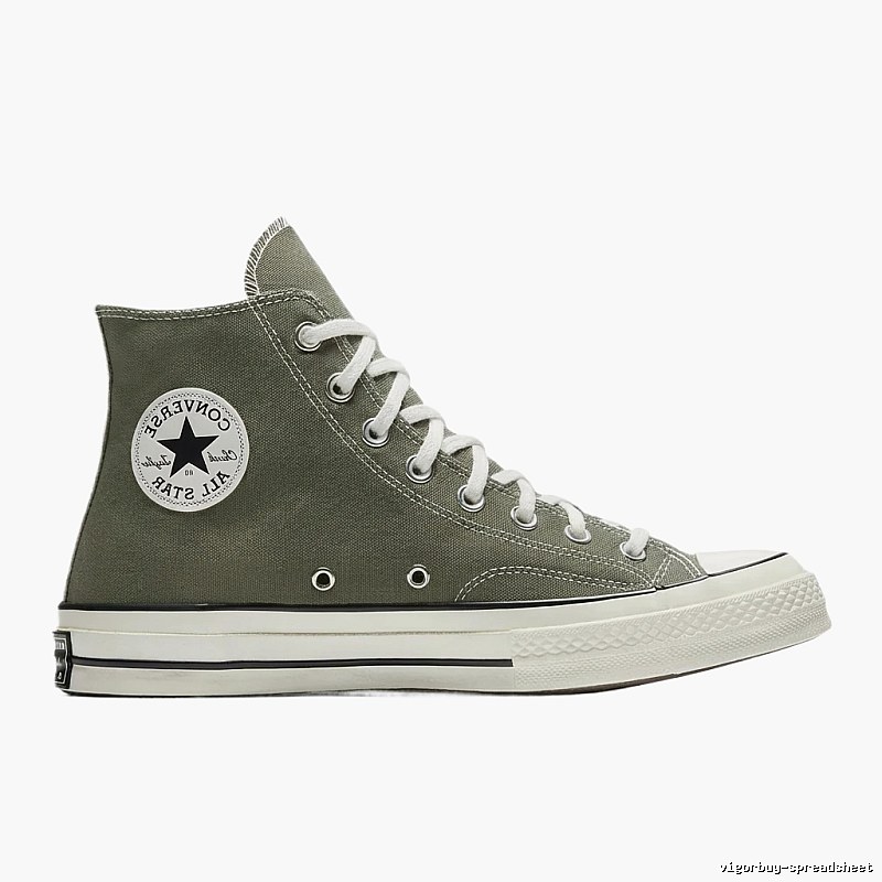 Converse classic high-top army green canvas shoes