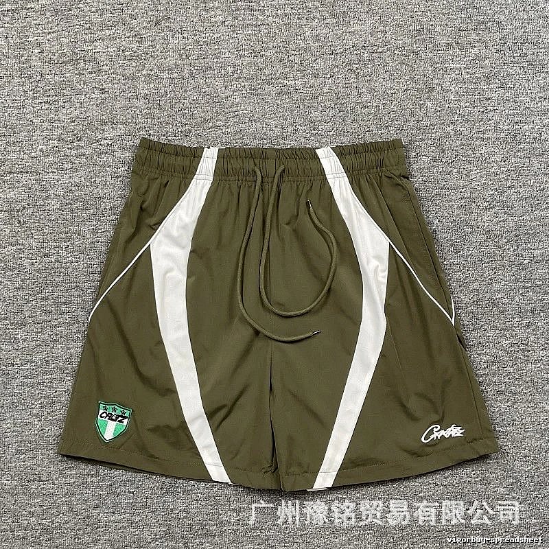 Corteiz Badge Street Style Military Green Casual Sports Shorts