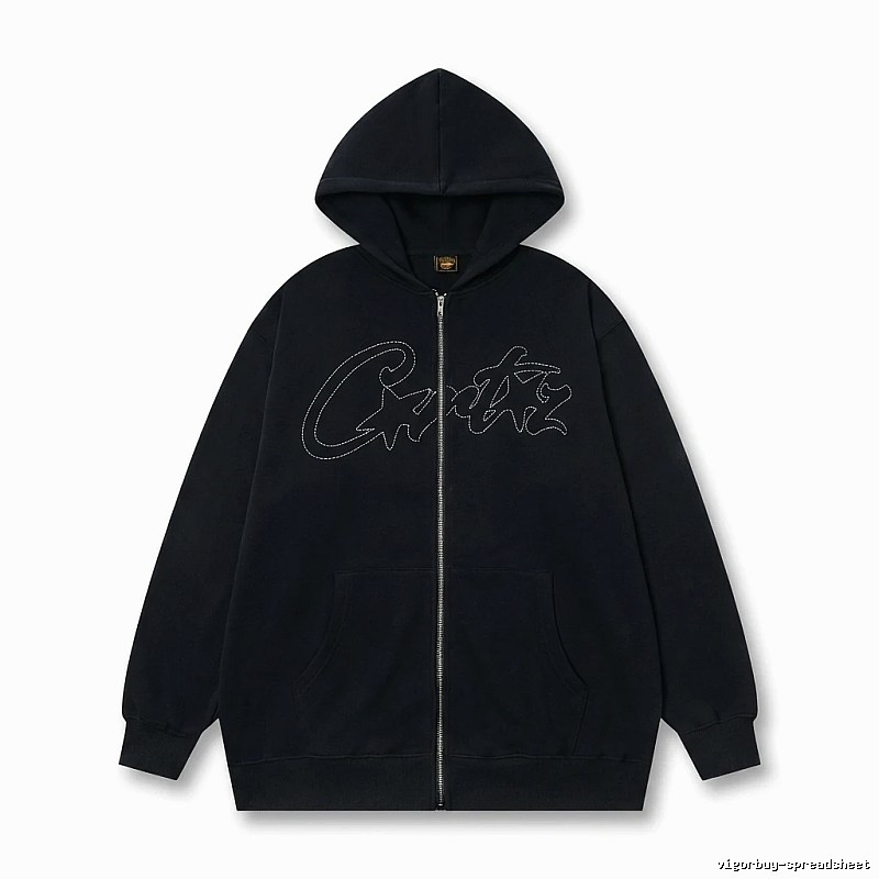 Corteiz minimalist style black hoodie