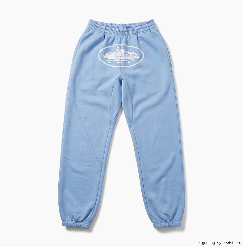Corteiz Printed Casual Light Blue Pants