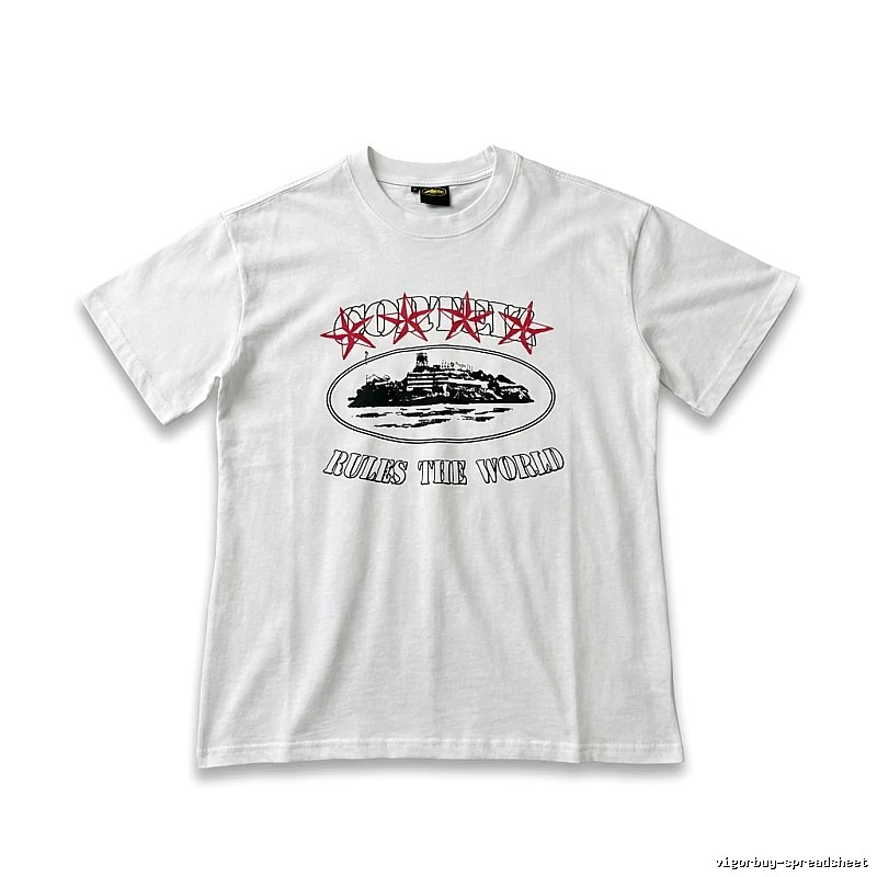 Corteiz trendy style white T-shirt