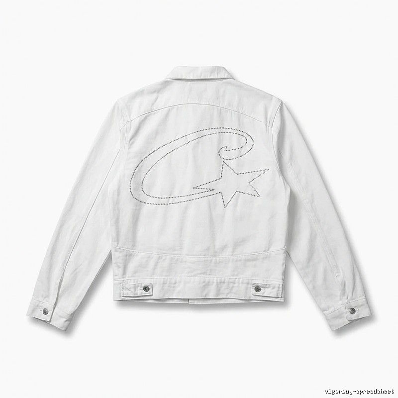 Corteiz white denim jacket