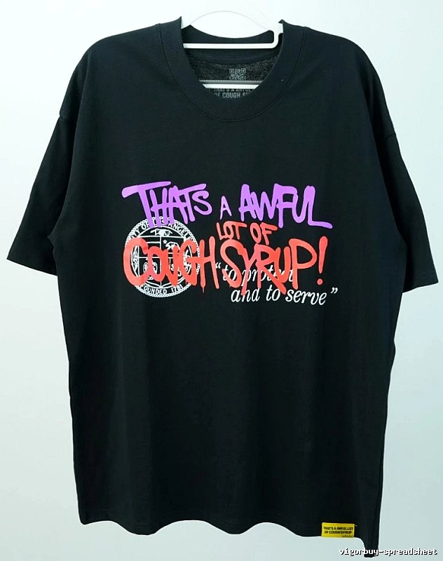 CoughSyrup Graffiti Street Style Black T-shirt