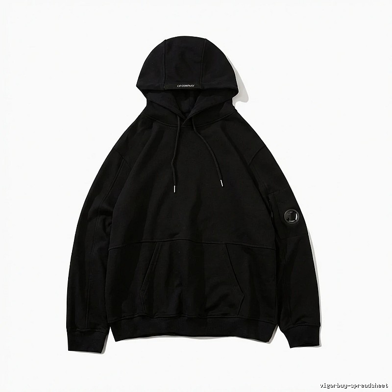 C.P. COMPANY minimalist style black hoodie