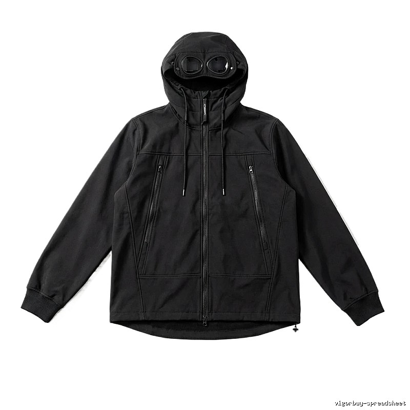 C.P. hooded simple style black coat