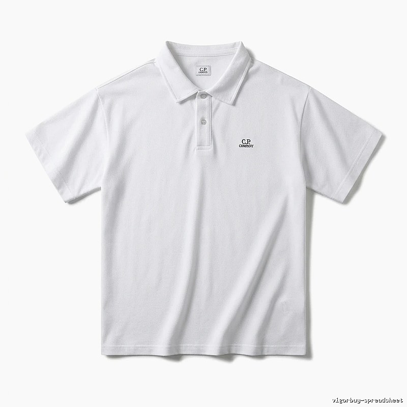 C.P simple style white Polo shirt