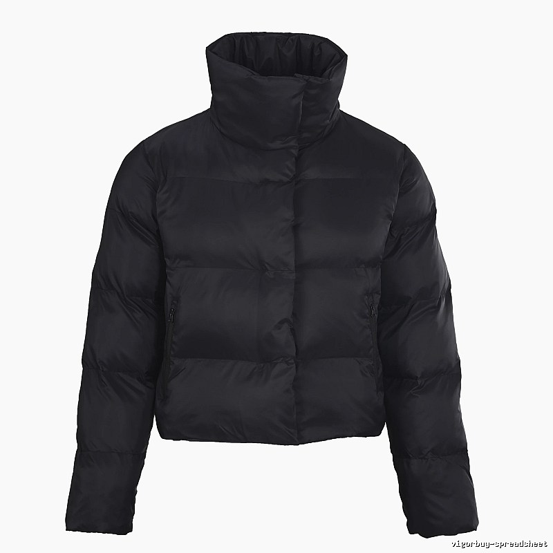 Daily Edit Stand-Collar Puffer Jacket - Black