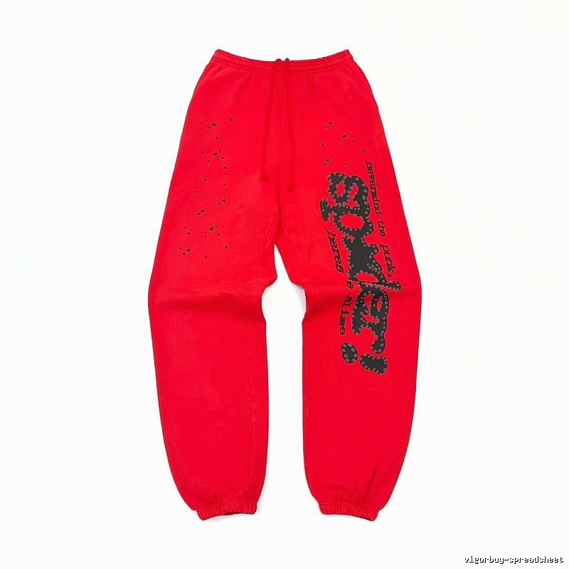 Daily Logo Sweatpants by Sp5der - Red