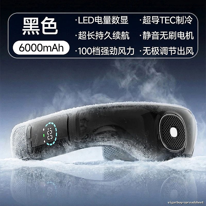 Daily Wearable Neck Fan For Summer Carry 6000mah Black