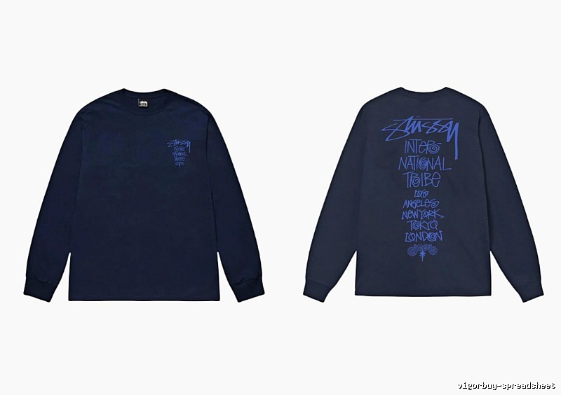 Dark blue hoodie with Stussy graffiti style