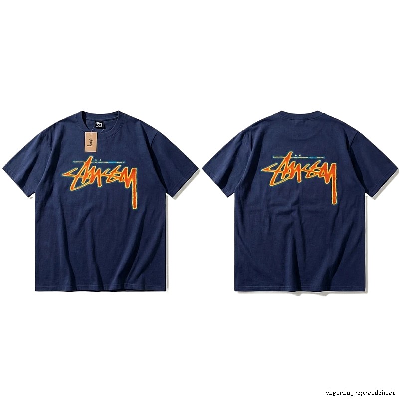Dark blue T-shirt with Stussy graffiti style