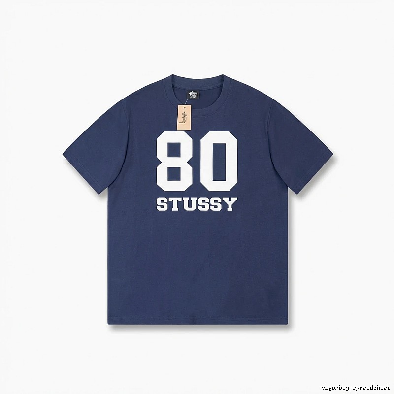 Deep blue T-shirt with Stussy digital printing