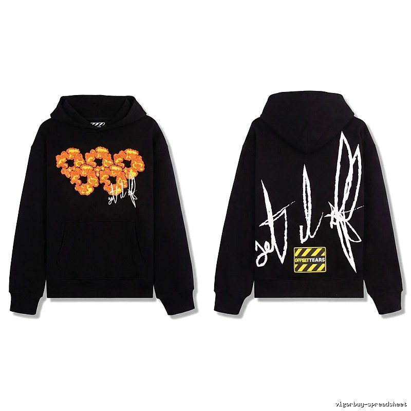 DENIM TEARS Graffiti Style Black Sweatshirt