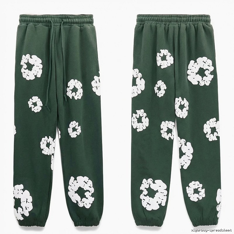 Denim Tears Printed Casual Dark Green Pants