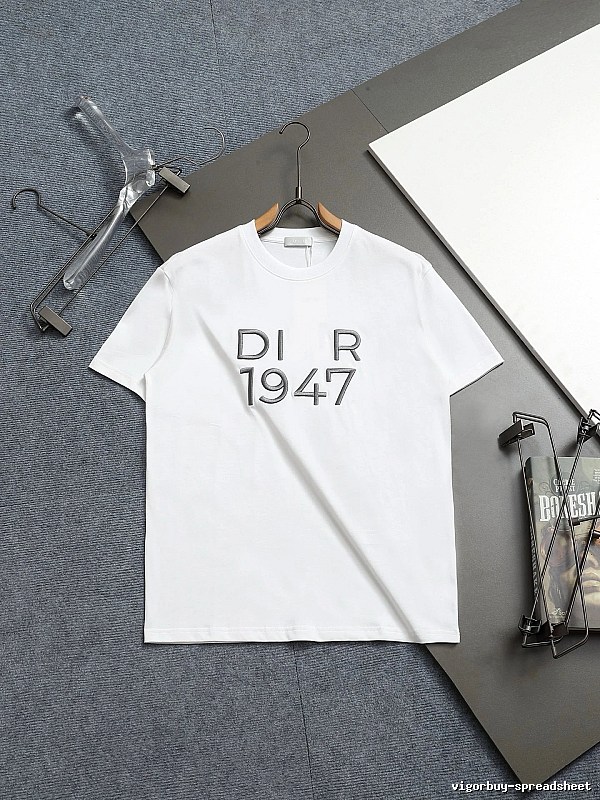 Dior 1947 Collection Minimalist Style White Short-sleeve T-shirt