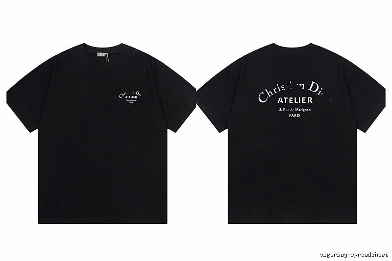 Dior Atelier Minimalist Style Black Short-sleeve T-shirt
