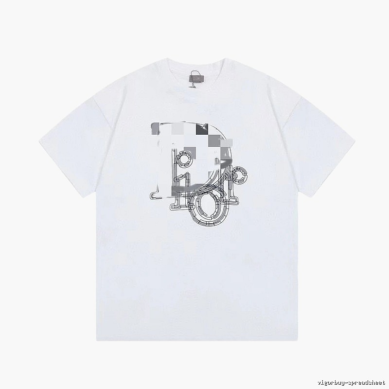 Dior Carriage Collection Minimalist Style White Short-sleeve T-shirt