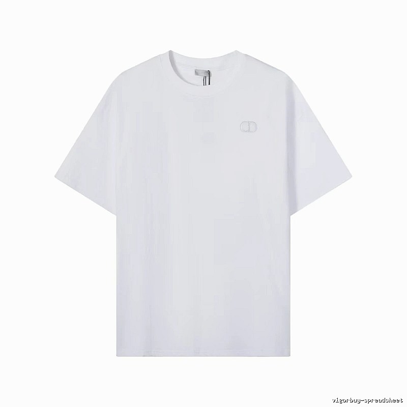 Dior CD Embroidered Minimalist Style White T-Shirt