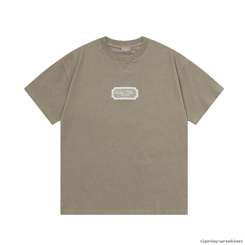 Dior Couture Minimalist Khaki Short-sleeve T-shirt