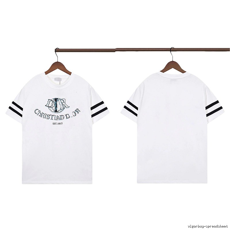 Dior Embroidered Collection Vintage Style White Short-sleeve T-shirt