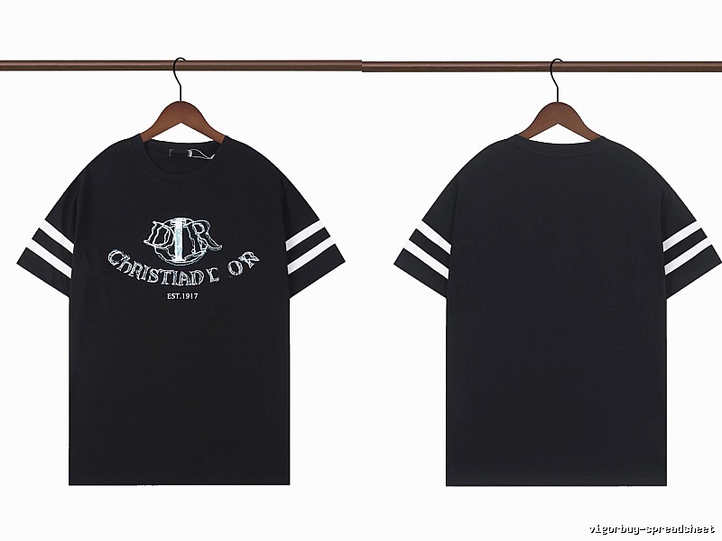 Dior Embroidered Vintage-style Black Short-sleeve T-shirt