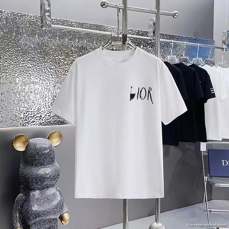 Dior Graffiti Casual Style White Short-sleeve T-shirt