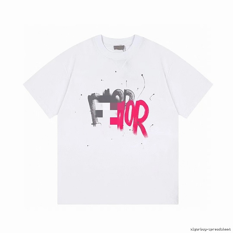 Dior Graffiti Collection Street Style White Short-sleeve T-shirt