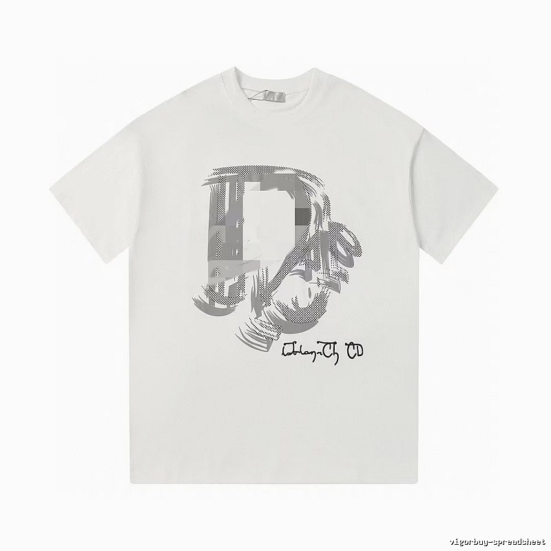 Dior Graffiti Collection Trendy & Cool Style White Short-sleeve T-shirt
