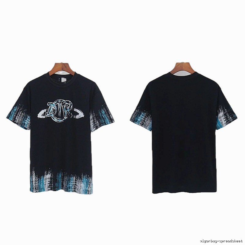 Dior Graffiti Cool Trendy Black Short-sleeve T-shirt