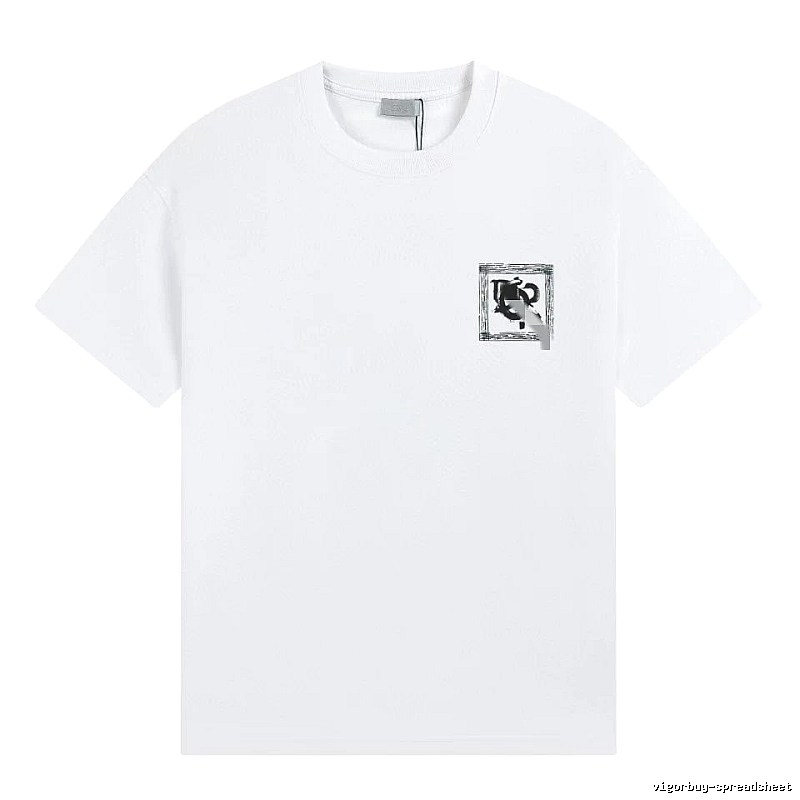 Dior Graffiti Print Minimalist Style White Short-sleeve T-shirt